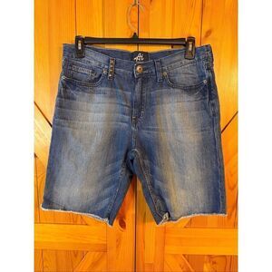 AUTHENTIC ICON AI Men’s Slim Fit Distressed Raw Hem Jean Shorts Size 34 (7122)